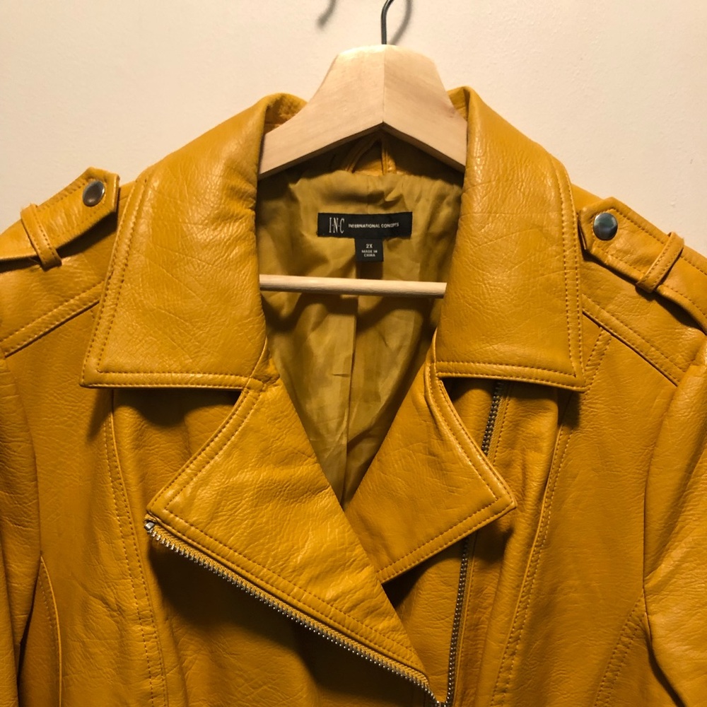 INC Yellow Leather Jacket